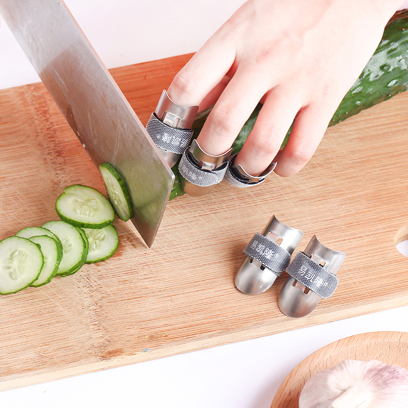 不锈钢护指器切菜护手器保护手指套防切伤神器铁指甲套厨房小工具