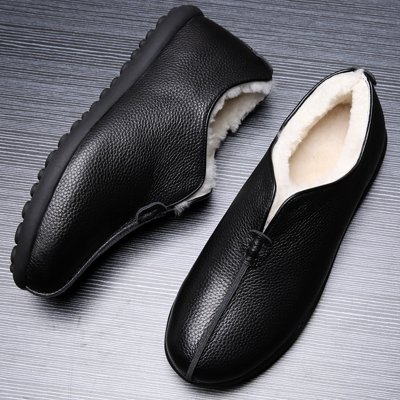 老北京布鞋冬季加绒加厚老头鞋