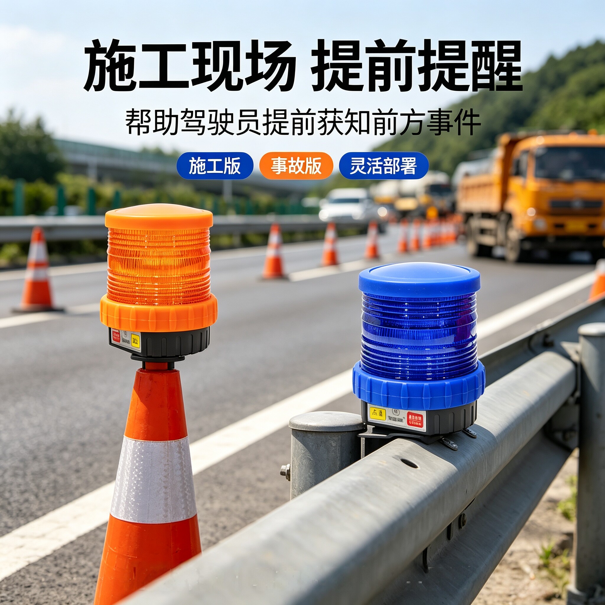 高速预警精灵智能安全预警高精度施工定位预警高德地图警示路障灯