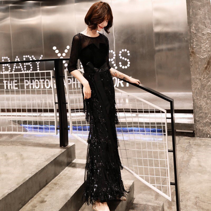 高端大气奢华晚礼服年会时装款高贵黑色显瘦年会大气奢华鱼尾长款|msdalam kategori Butik wanita / wanita, perkahwinan/Cheongsam/pakaian, pakaian/malam - dari Buy2taobao.com untuk memberikan perkhidmatan ejen Taobao profesional membeli