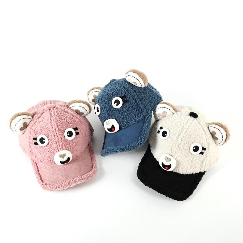 宝宝可爱卡通帽子冬季加绒保暖御寒男童女童棒球帽新款时尚个性