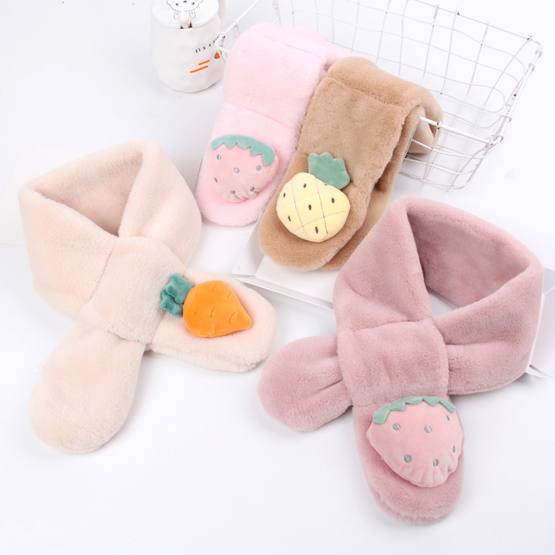 儿童围巾秋冬季婴幼儿男童保暖交叉毛绒围领女童宝宝可爱水果围脖,童装/婴儿装/亲子装,围巾,淘宝优惠券,粉丝福利购,淘宝优惠卷