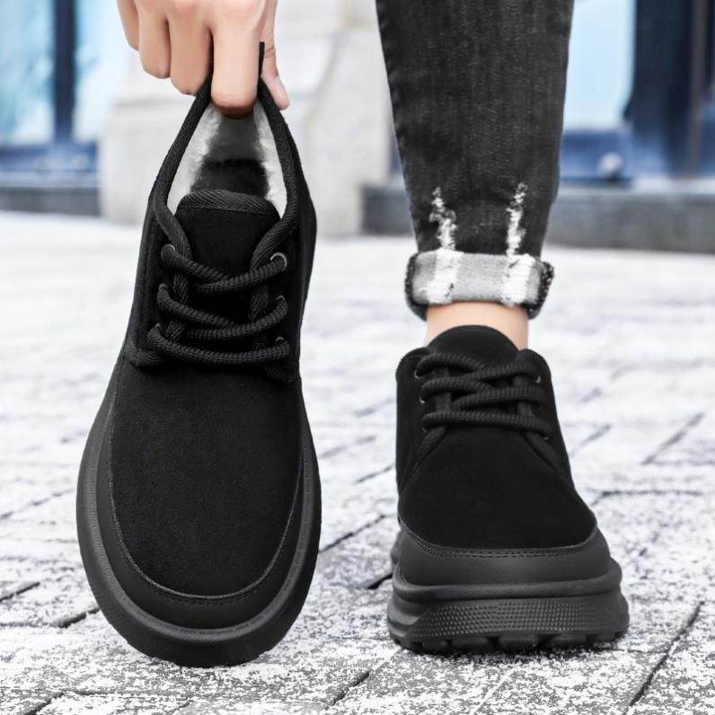 男鞋2025冬季棉鞋加绒加厚系带棉鞋休闲百搭爸爸鞋防滑保暖雪地靴