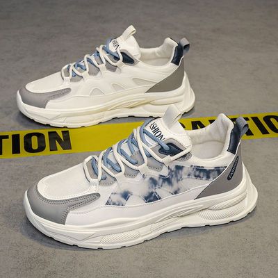 男鞋夏季透气2024新款网面运动休闲鞋子男款百搭厚底老爹ins潮鞋