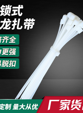 自锁式尼龙扎带厂家批发3*100*4*250*5*300黑白色塑料捆绑束线带
