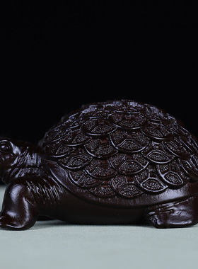 木雕金钱龟摆件物件寿礼送礼长辈实用桌面办公室客厅装饰工艺礼品