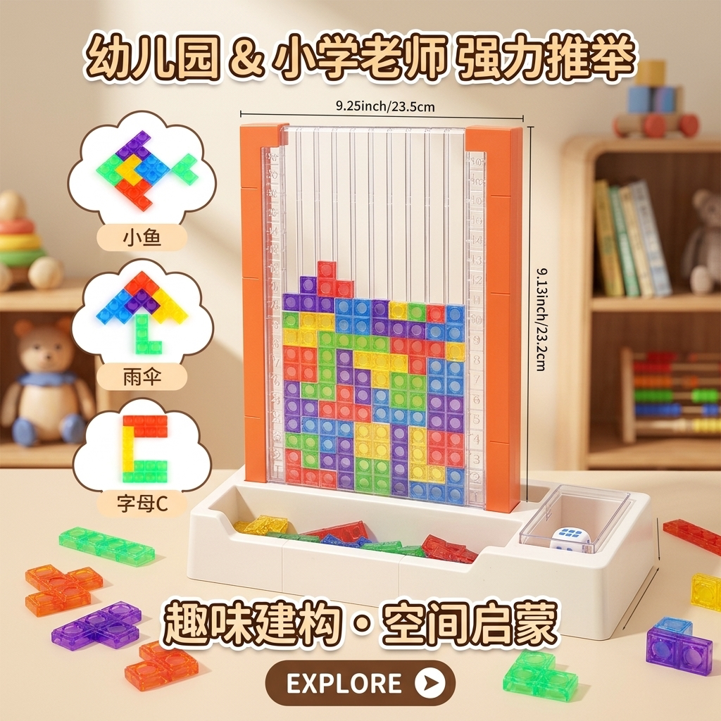 儿童节礼物益智俄罗斯方块积木