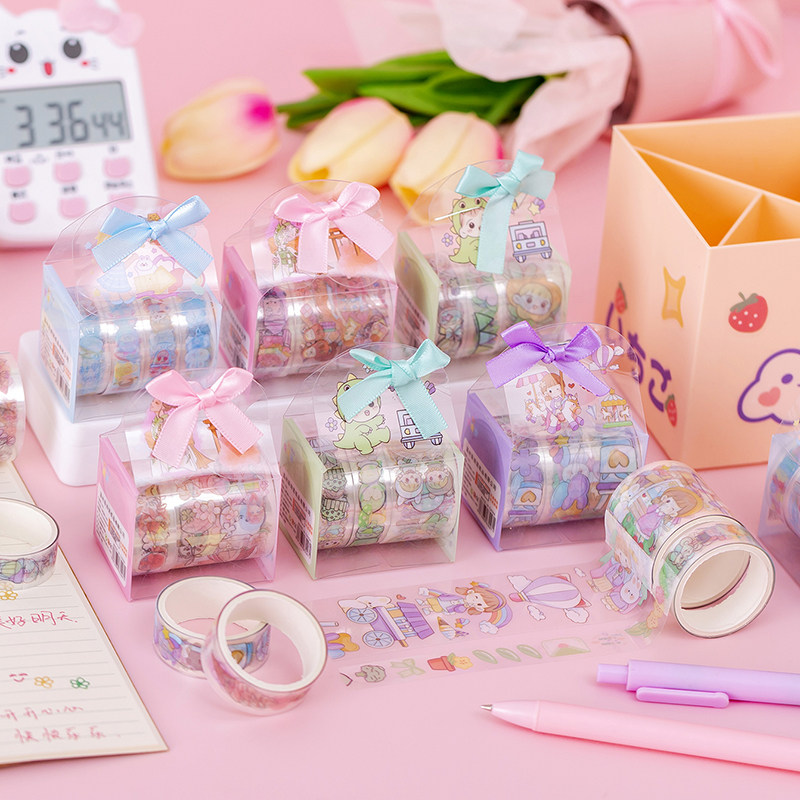 ins创意卡通手账胶带礼盒套装学生文具PET透明胶带贴纸 满18包邮,文具电教/文化用品/商务用品,贴纸/立体贴纸,淘宝优惠券,粉丝福利购,淘宝优惠卷