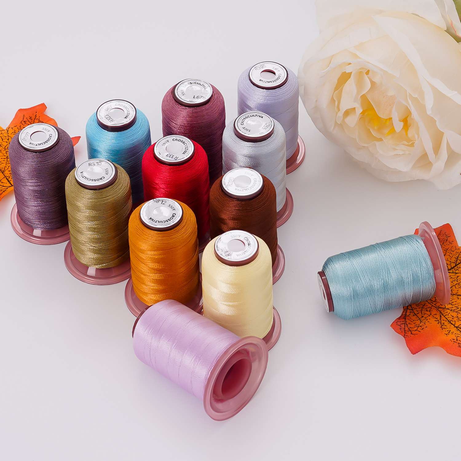 DIY小轴绣花机电脑绣花机刺绣线彩色 120D/2 涤纶绣花线