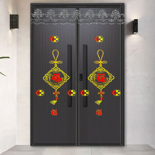 2025新款防蚊门帘磁性纱门夏季家用中国风高端刺绣自粘磁吸免打孔