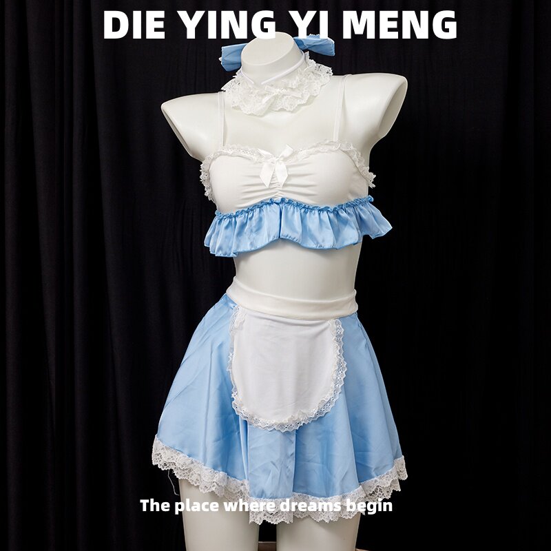 2025新法式宫廷风性感网纱睡裙洛丽塔纯欲可爱蝴蝶结cos女仆制服