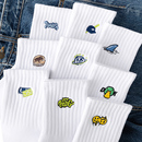 新疆棉袜子男青少年100%纯棉防臭中筒高中生学生运动跑步篮球潮袜