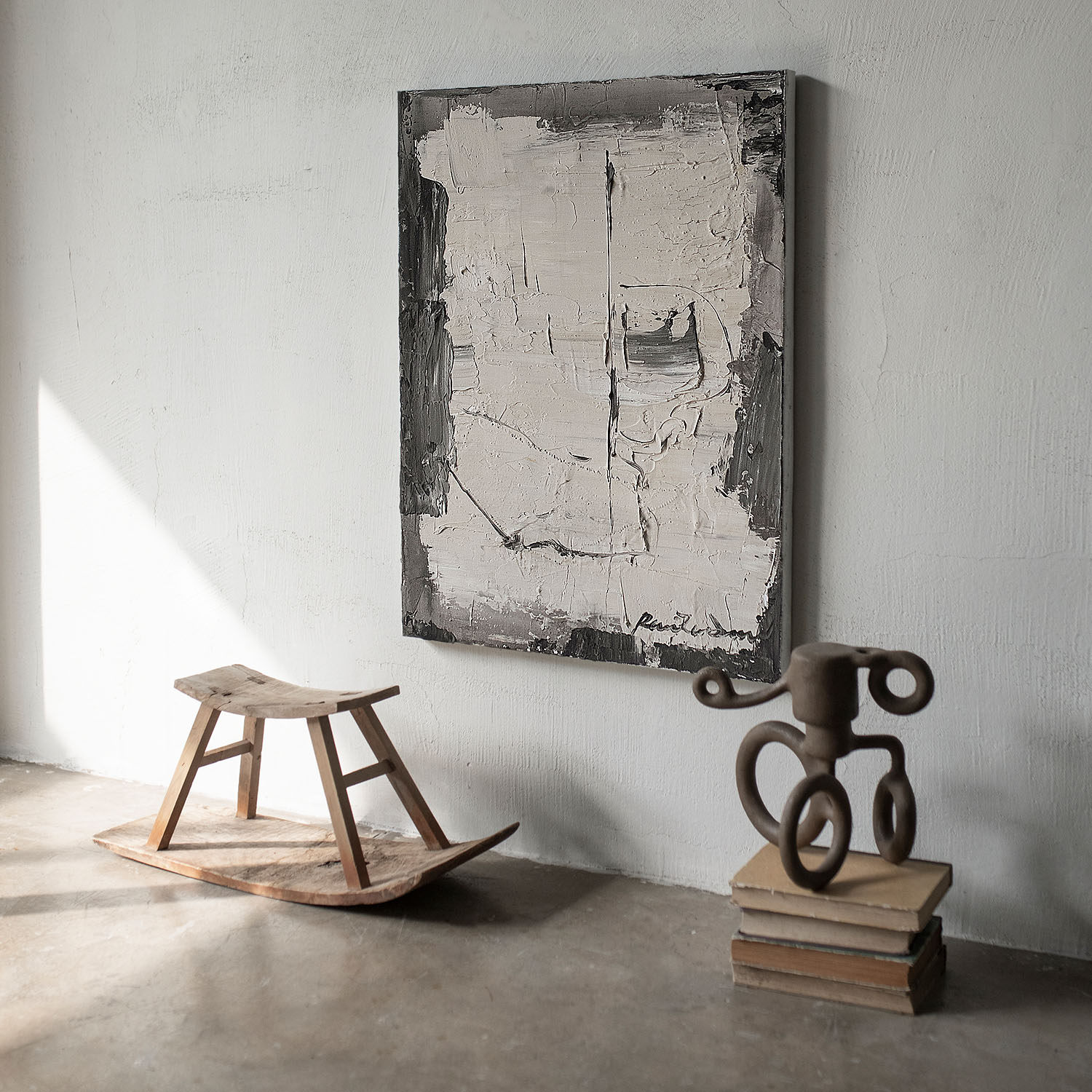 【已售】jellypaint原作孤品《围城》| 客厅手绘抽象油画玄关壁画