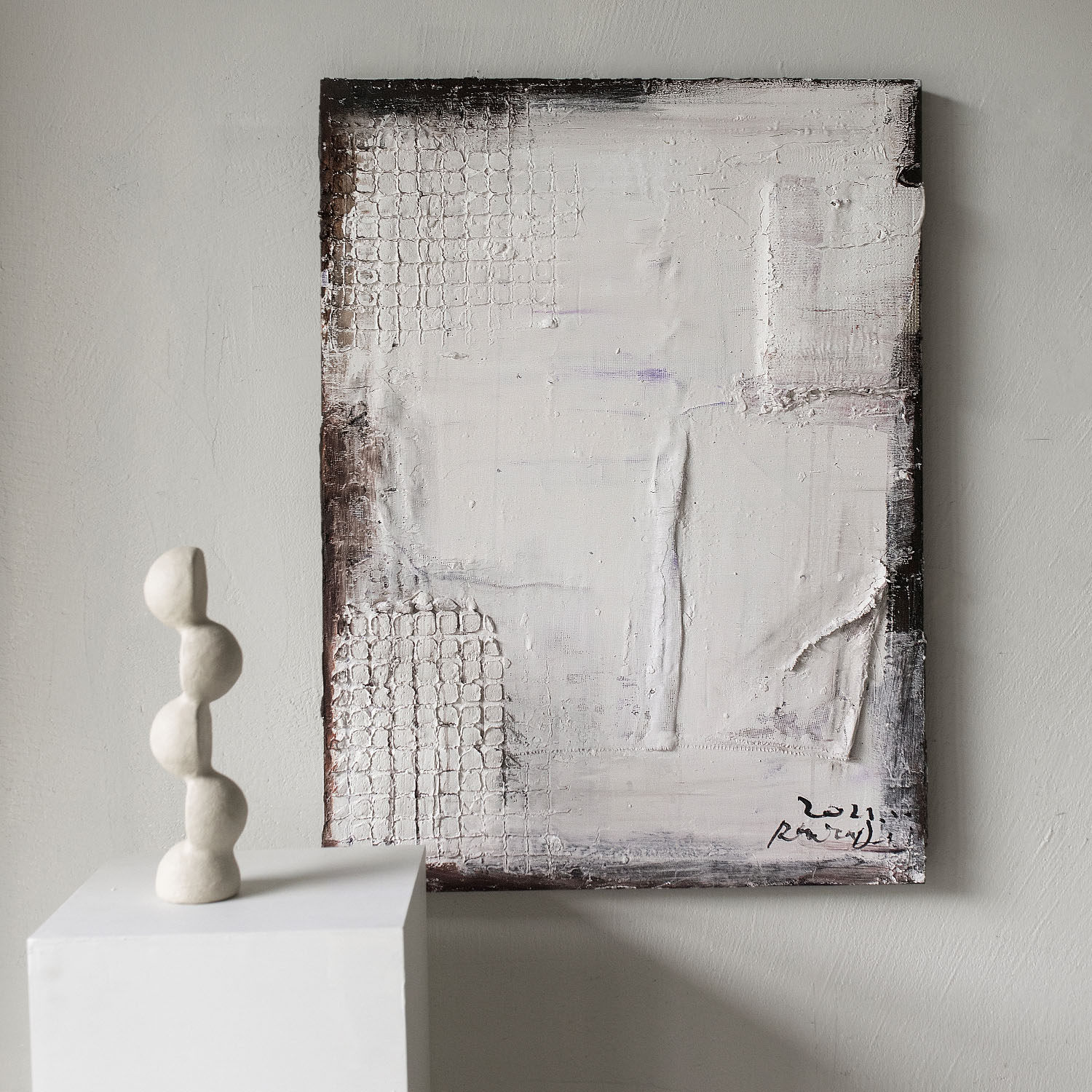 【已售】jellypaint原作孤品《morse》| 手绘抽象油画客厅肌理画