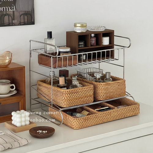 简约不锈钢桌面多层置物架