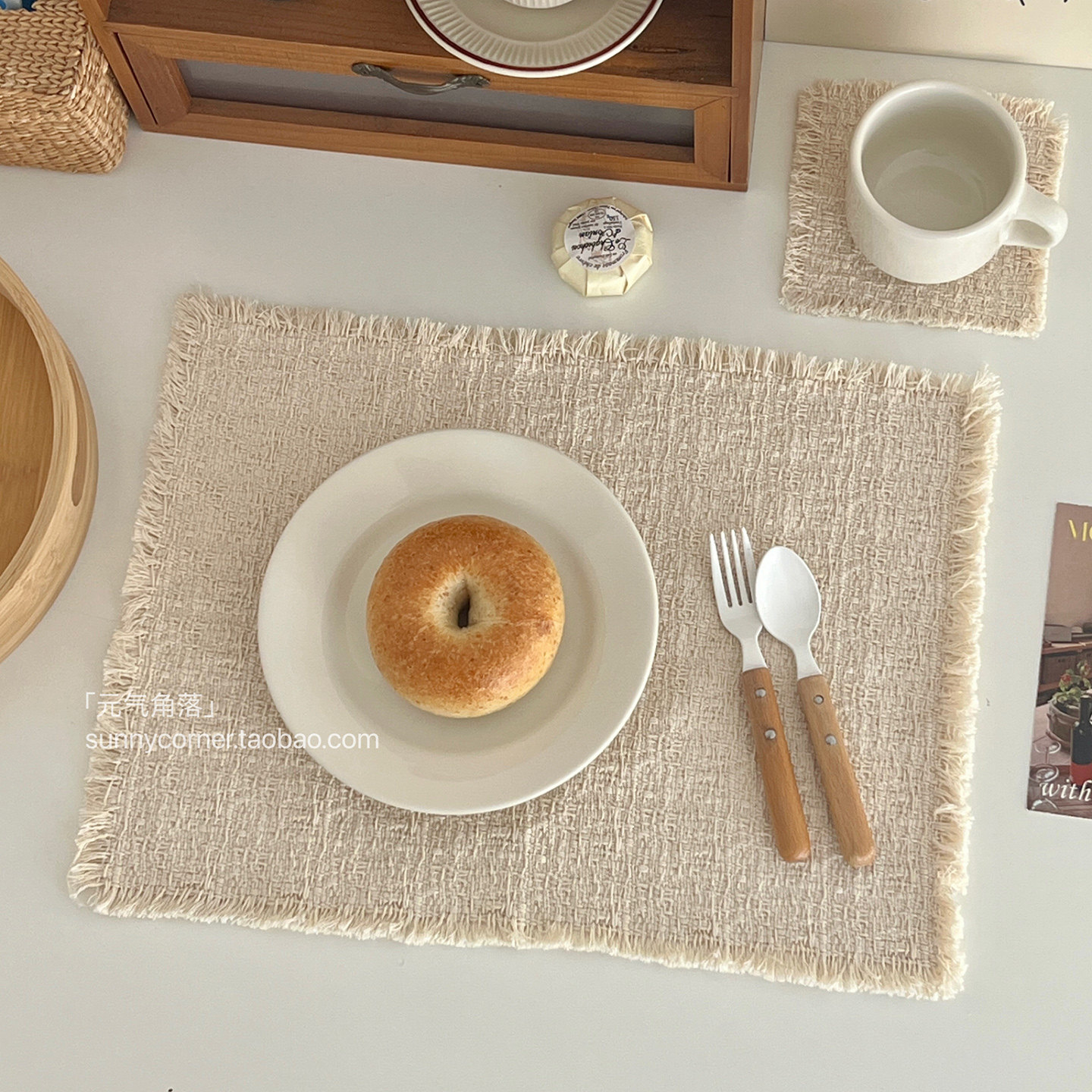 ins风复古布艺编织流苏餐垫隔热垫餐桌杯垫装饰垫拍照道具背景布,餐饮具,餐垫,淘宝优惠券,粉丝福利购,淘宝优惠卷