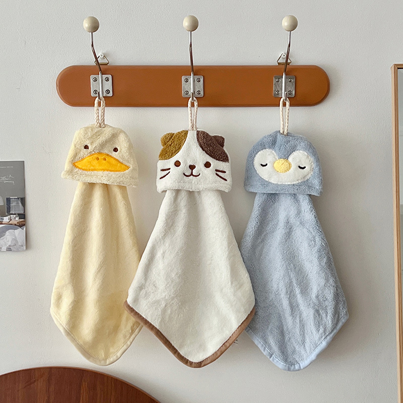 可爱动物可挂式珊瑚绒吸水擦手巾