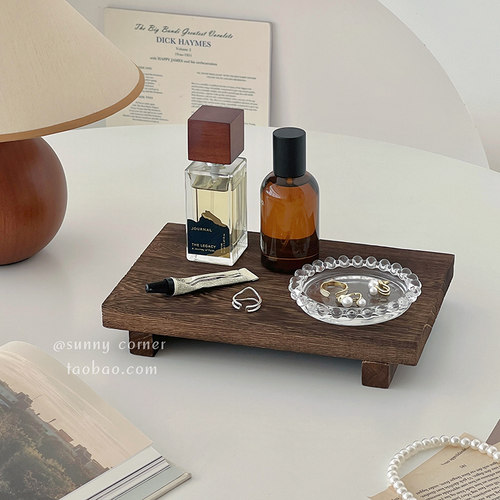 复古风实木桌面展示收纳架