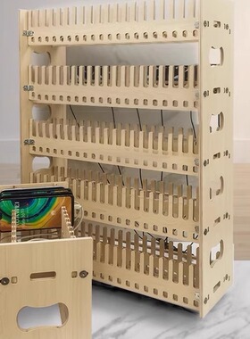 新品木手机多台摆放收纳架多机多层排放仓储横屏150台充电散热架