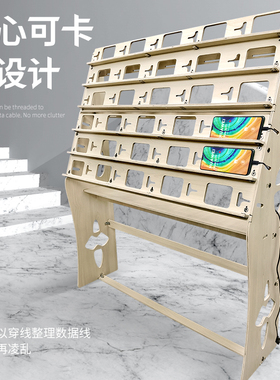 新品落地横放手机支架木充电散热手游横屏三角落地支架