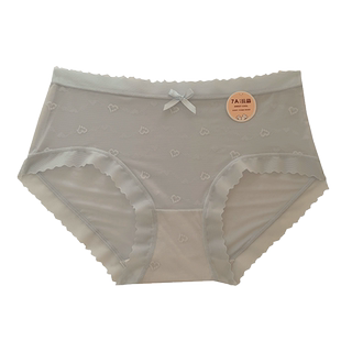 【7A抗菌纯棉裆】超薄裸感冰丝透气网纱内裤女中腰亲肤女士三角裤