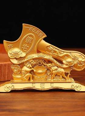 十二生肖牛福斧摆件办公室桌面福象金属工艺品摆摊小件地摊