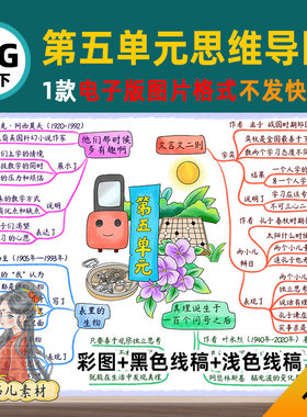 B647六语下第五单元思维导图模板高清线稿电子版图片自己打印