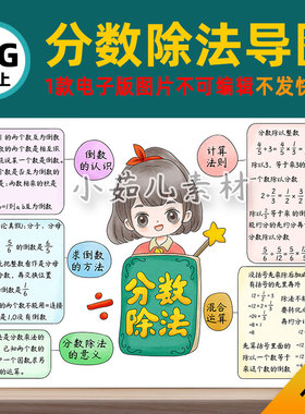 B783六年级数学上册第三单元分数除法思维导图电子版线稿不发快递