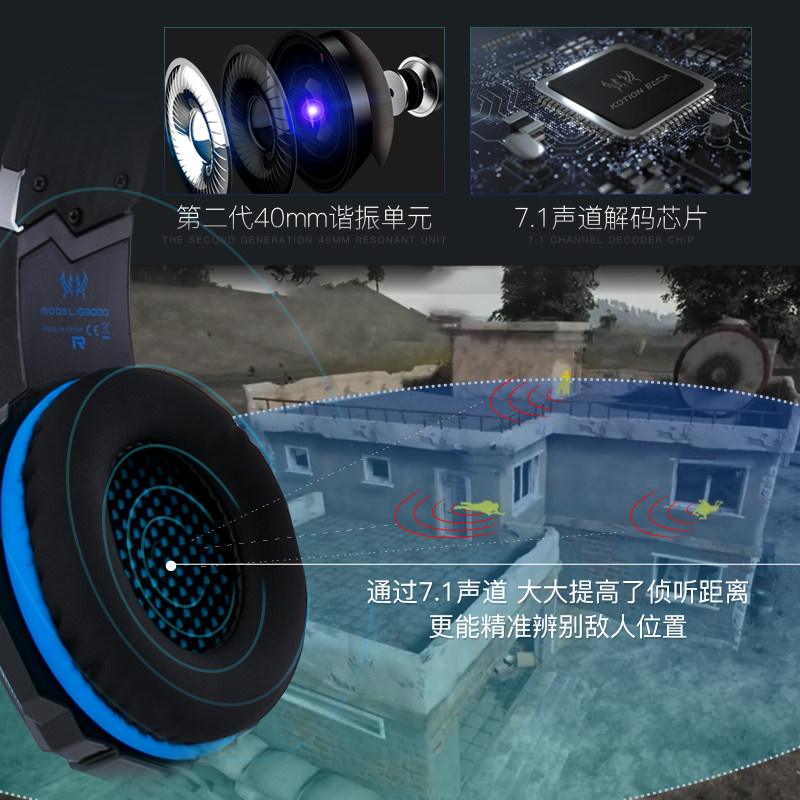 因卓 G9000g9000 游戏耳机头戴式电脑电竞7.1声道吃鸡听声辨位耳|ruв категории видео электрических приборов, наушники/наушники - от Buy2taobao.com для оказания профессиональной услуги покупки агента Taobao