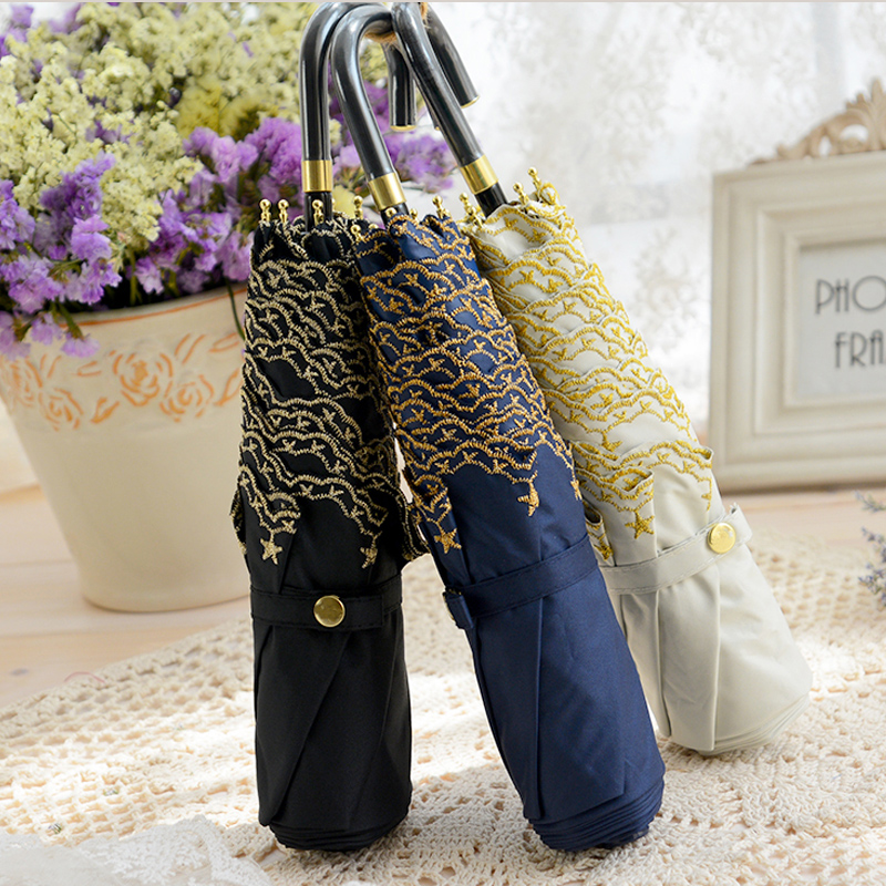 小巧便携2021年新款防晒刺绣雨伞