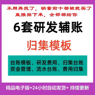 企業研發臺賬模板研發輔助臺賬研發費用歸集模板流水臺賬資金管理