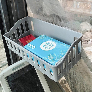 挖机驾驶室用品挖掘机收纳盒吸盘小篮子实用粘玻璃置物架鞋盒车用