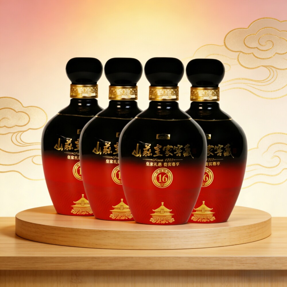 承德特产平泉山庄皇家窖藏16 浓香型纯粮低度白酒38度450ml*4整箱
