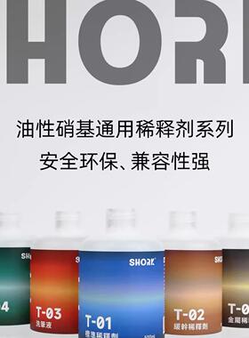 削刻SHORK硝基油性漆稀释液稀释剂洗笔液脱漆剂500ml环保高达模型