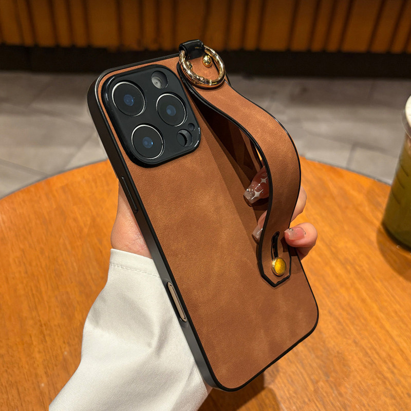九科星适用于苹果16promax手机壳iphone15腕带支架14plus商务13便携12皮质11防摔xs懒人XR高档7保护套8P防摔