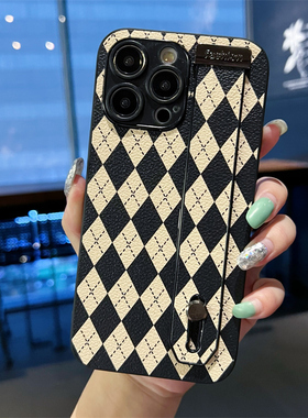 【3000个型号】九科星适用于苹果16E手机壳14plus奢华15promax手腕带iphone12菱格11pro支架xsxmax全包xr防摔