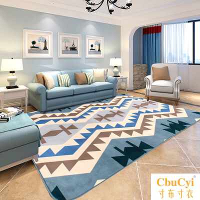 Clearance Special Offer a living room carpet Coral Northern Europe Blue geometric bedroom Tatami Mat Modern simplicity tea tablein the Home Fabric , Carpet  category - from Buy2taobao.com to provide professional Taobao agent buy service
