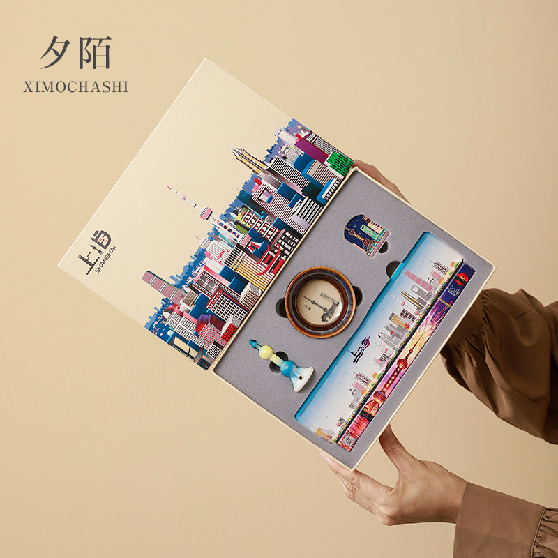 上海文创伴手礼送老外客户纪念品冰箱贴香薰套装东方明珠周边礼品