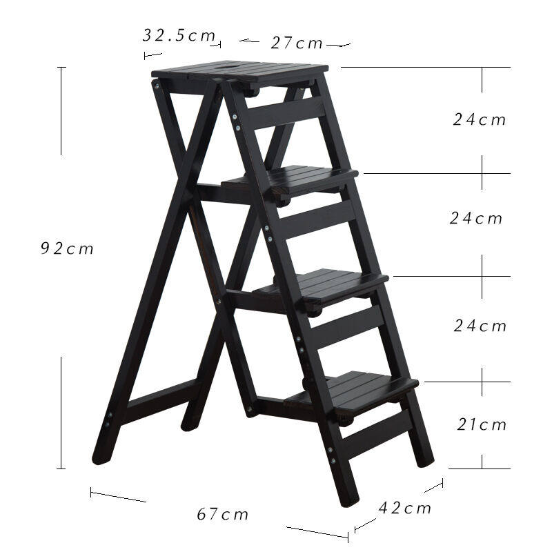 家用梯子多功能折叠梯凳伸缩人字梯实木二三四步登高楼梯椅置物架