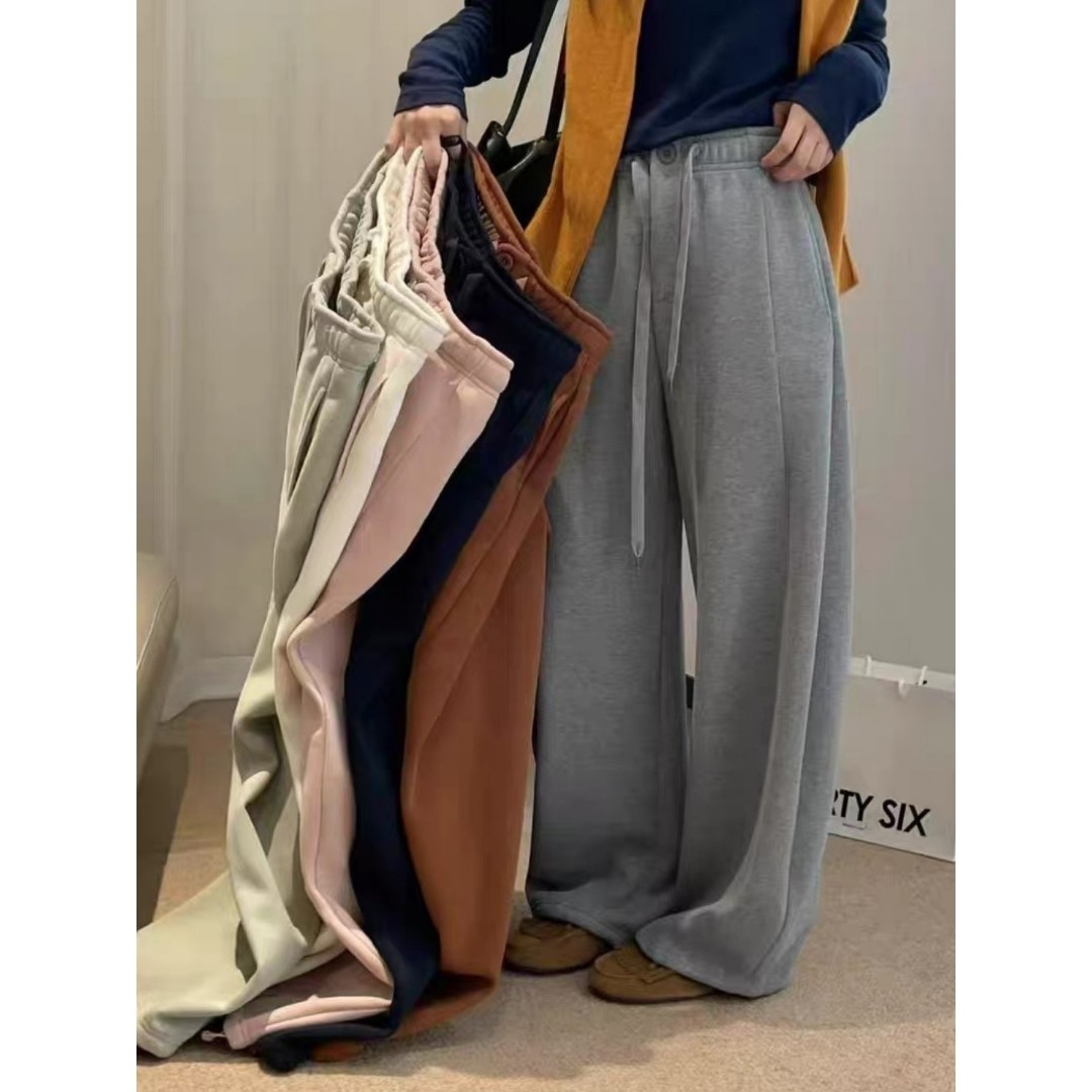 实物图已更新 高腰加绒卫裤女冬一粒扣松紧腰直筒休闲长裤女8556,女装/女士精品,休闲裤,淘宝优惠券,粉丝福利购,淘宝优惠卷