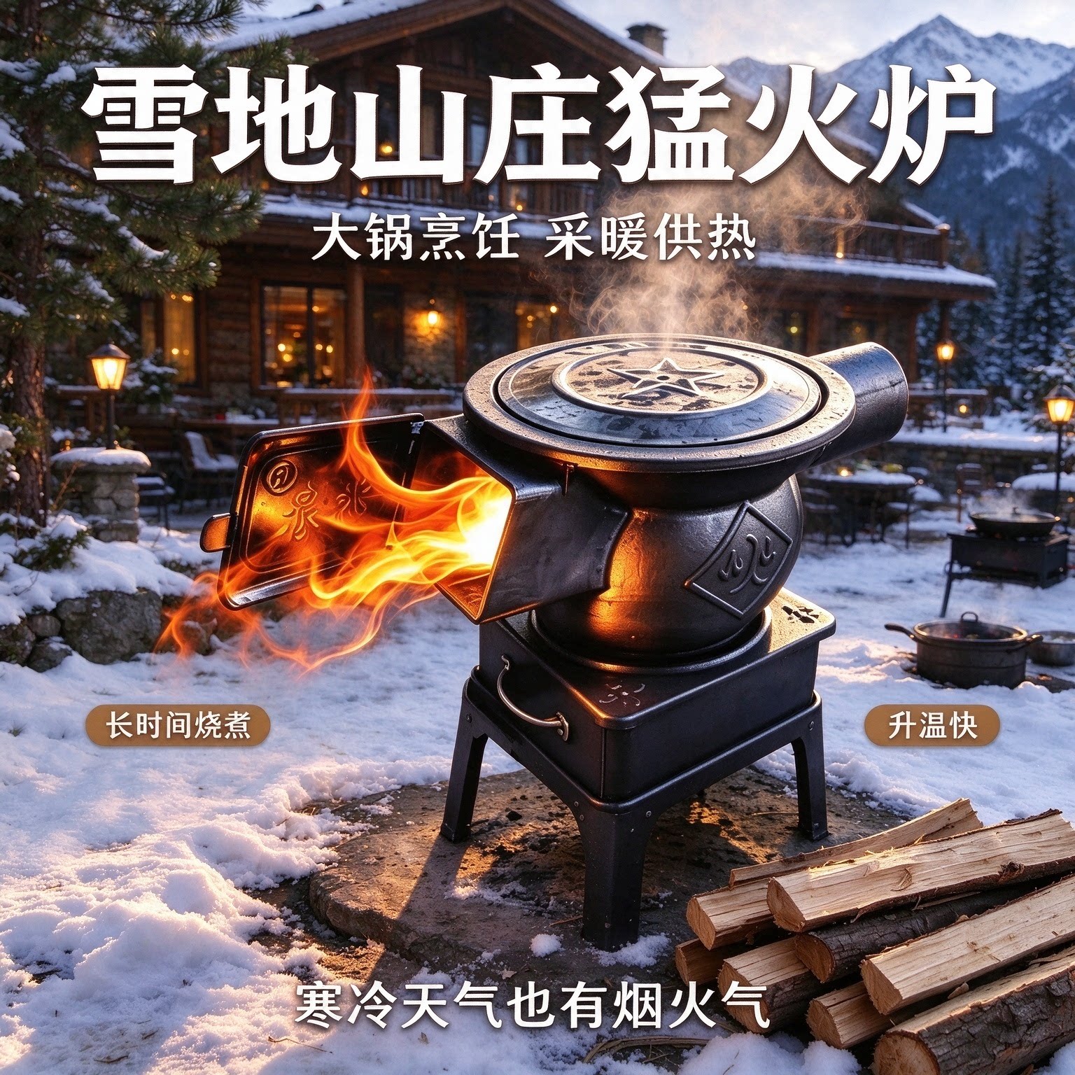 多功能柴煤双用取暖炉加厚炉体