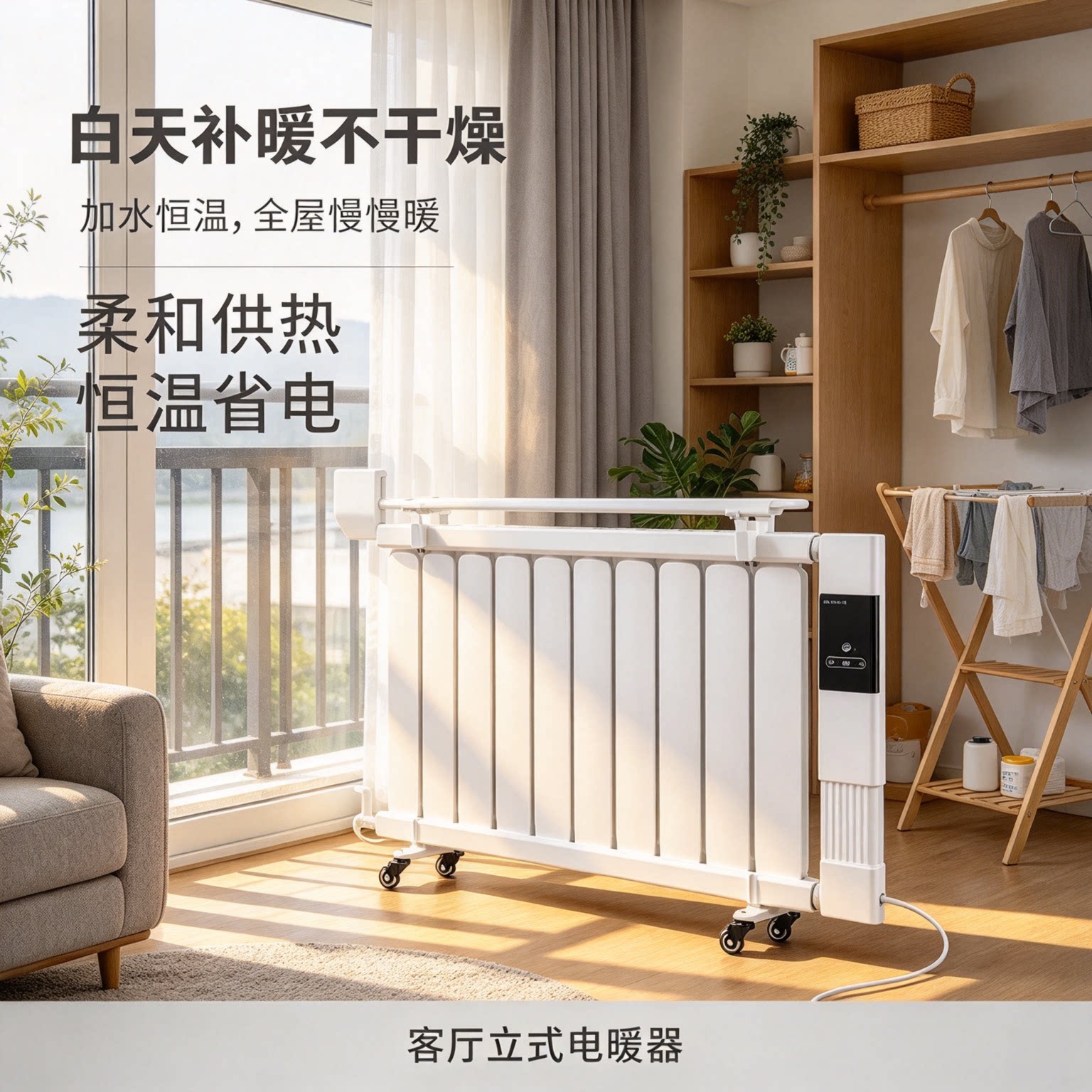 家用落地水电暖气片带万向轮恒温