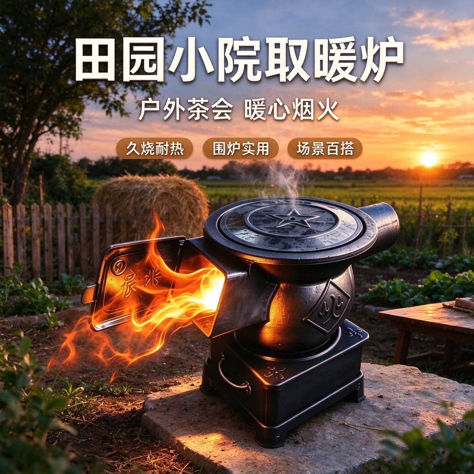 加厚柴煤两用炉多功能铸铁取暖器