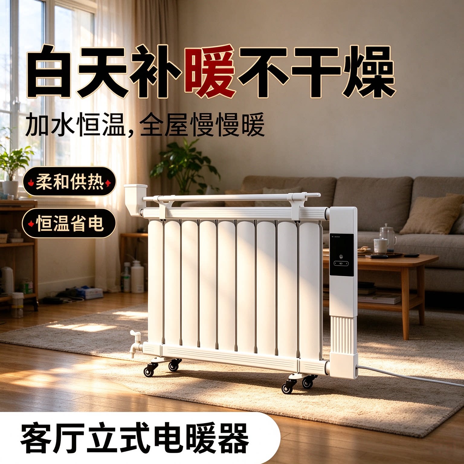 家用加水水电暖气片可移动恒温
