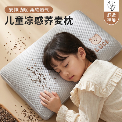 夏季凉感豆豆荞麦壳儿童枕头