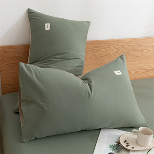 纯棉枕头套×cm全棉简约单个学生枕芯内胆套男家用 枕套一对装