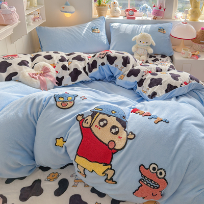 A类母婴级牛奶绒四件套家用卧室