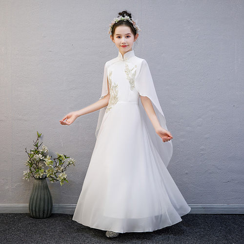 女童古筝演出服装儿童合唱中国风民乐演奏比赛艺考表演礼服夏大童