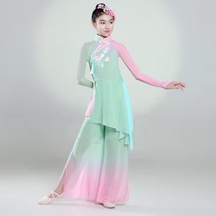 儿童古典舞演出服飘逸淡妆浓抹总相宜舞蹈服群舞扇子舞伞舞表演服