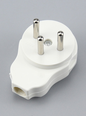 以色列接线插头 白色16A标准以色列装配圆柱公母对接三极电源插头
